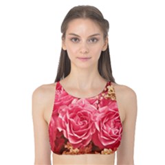 Roses Noble Roses Romantic Pink Tank Bikini Top by Pakrebo