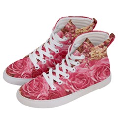 Roses Noble Roses Romantic Pink Men s Hi-top Skate Sneakers by Pakrebo