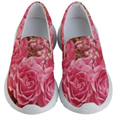 Roses Noble Roses Romantic Pink Kids  Lightweight Slip Ons by Pakrebo