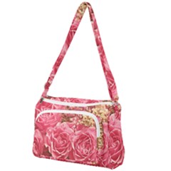 Roses Noble Roses Romantic Pink Front Pocket Crossbody Bag by Pakrebo