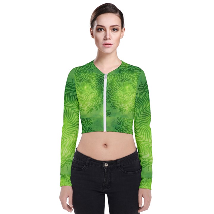 Pagan Mandala Seamless Tileable Long Sleeve Zip Up Bomber Jacket