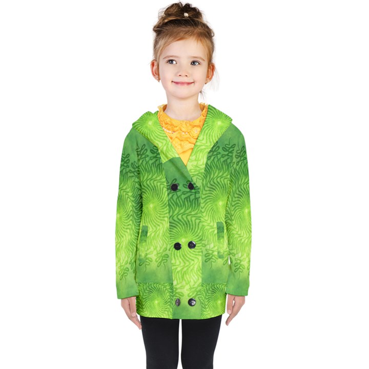 Pagan Mandala Seamless Tileable Kids  Double Breasted Button Coat