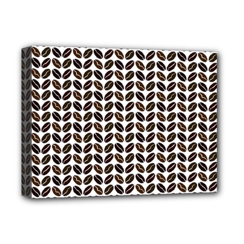 Coffee Beans Pattern Illustrator Deluxe Canvas 16  X 12  (stretched)  by Pakrebo