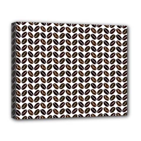 Coffee Beans Pattern Illustrator Deluxe Canvas 20  X 16  (stretched) by Pakrebo