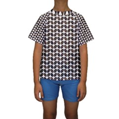 Coffee Beans Pattern Illustrator Kids  Short Sleeve Swimwear by Pakrebo