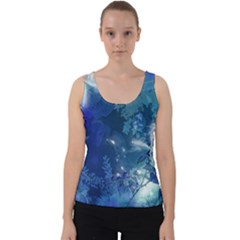 Wonderful Elegant Floral Design Velvet Tank Top by FantasyWorld7