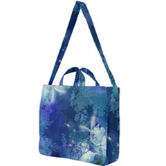 Wonderful Elegant Floral Design Square Shoulder Tote Bag by FantasyWorld7