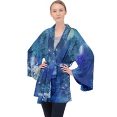 Wonderful Elegant Floral Design Velvet Kimono Robe by FantasyWorld7