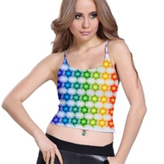 Background Colorful Geometric Spaghetti Strap Bra Top by Pakrebo