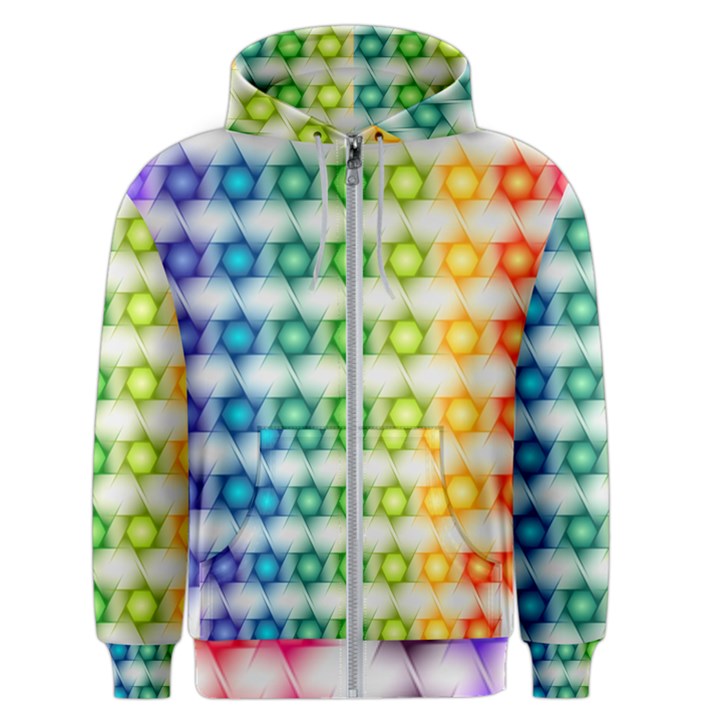 Background Colorful Geometric Men s Zipper Hoodie