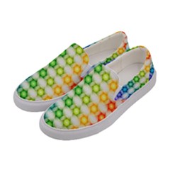 Background Colorful Geometric Women s Canvas Slip Ons by Pakrebo