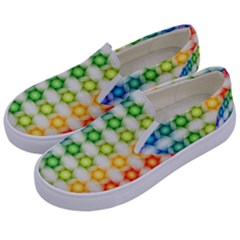 Background Colorful Geometric Kids  Canvas Slip Ons by Pakrebo