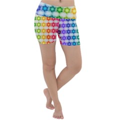 Background Colorful Geometric Lightweight Velour Yoga Shorts by Pakrebo