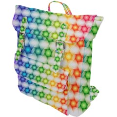 Background Colorful Geometric Buckle Up Backpack by Pakrebo