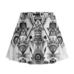 Ancient Parade Ancient Civilization Mini Flare Skirt by Pakrebo