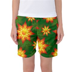 Flower Pattern Floral Non Seamless Women s Basketball Shorts by Pakrebo