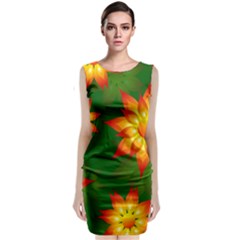 Flower Pattern Floral Non Seamless Sleeveless Velvet Midi Dress by Pakrebo