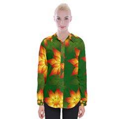 Flower Pattern Floral Non Seamless Womens Long Sleeve Shirt