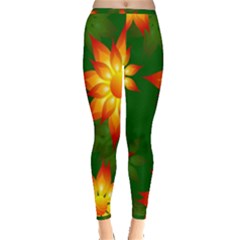 Flower Pattern Floral Non Seamless Inside Out Leggings by Pakrebo