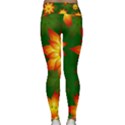 Flower Pattern Floral Non Seamless Lightweight Velour Classic Yoga Leggings View2