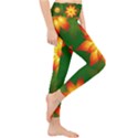 Flower Pattern Floral Non Seamless Lightweight Velour Classic Yoga Leggings View4