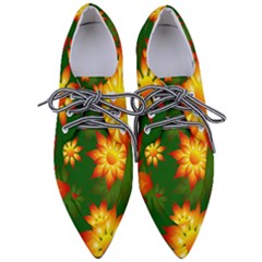 Flower Pattern Floral Non Seamless Pointed Oxford Shoes