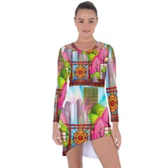 Zen Garden Japanese Nature Garden Asymmetric Cut-out Shift Dress