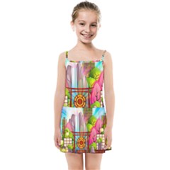 Zen Garden Japanese Nature Garden Kids  Summer Sun Dress by Pakrebo