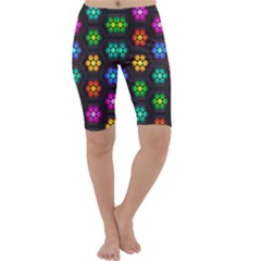 Pattern Background Colorful Design Cropped Leggings  by Pakrebo