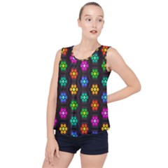 Pattern Background Colorful Design Bubble Hem Chiffon Tank Top by Pakrebo