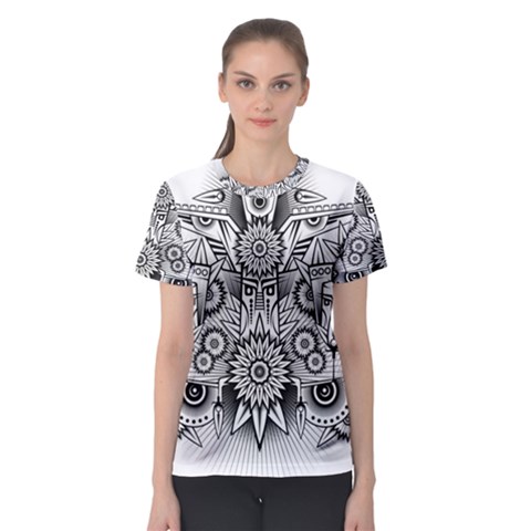 Forest Patrol Tribal Abstract Women s Sport Mesh Tee by Pakrebo