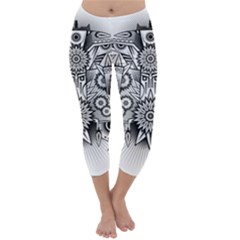 Forest Patrol Tribal Abstract Capri Winter Leggings 