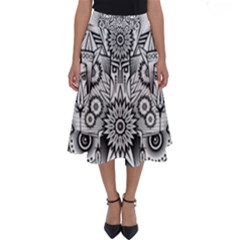 Forest Patrol Tribal Abstract Perfect Length Midi Skirt by Pakrebo