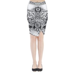 Forest Patrol Tribal Abstract Midi Wrap Pencil Skirt by Pakrebo