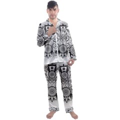 Forest Patrol Tribal Abstract Men s Satin Pajamas Long Pants Set by Pakrebo