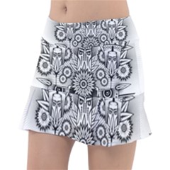 Forest Patrol Tribal Abstract Tennis Skirt by Pakrebo