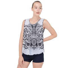 Forest Patrol Tribal Abstract Bubble Hem Chiffon Tank Top by Pakrebo