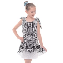 Forest Patrol Tribal Abstract Kids  Tie Up Tunic Dress by Pakrebo