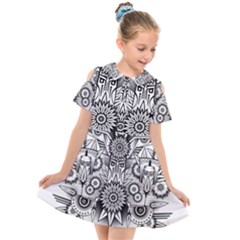 Forest Patrol Tribal Abstract Kids  Short Sleeve Shirt Dress by Pakrebo