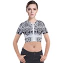 Forest Patrol Tribal Abstract Short Sleeve Cropped Jacket View1