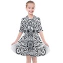 Forest Patrol Tribal Abstract Kids  All Frills Chiffon Dress View1