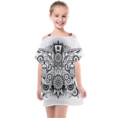 Forest Patrol Tribal Abstract Kids  One Piece Chiffon Dress by Pakrebo