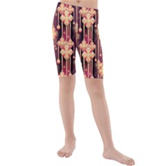 Illustrations Seamless Pattern Kids  Mid Length Swim Shorts by Pakrebo