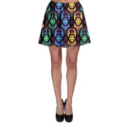 Pattern Background Bright Blue Skater Skirt by Pakrebo