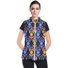 Pattern Background Bright Blue Women s Puffer Vest by Pakrebo