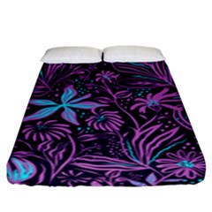 Stamping Pattern Leaves Drawing Fitted Sheet (king Size) by Pakrebo