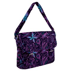 Stamping Pattern Leaves Drawing Buckle Messenger Bag