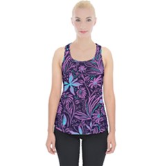 Stamping Pattern Leaves Drawing Piece Up Tank Top by Pakrebo