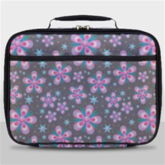 Seamless Pattern Flowers Pink Full Print Lunch Bag by Pakrebo