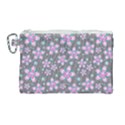 Seamless Pattern Flowers Pink Canvas Cosmetic Bag (Large) View1